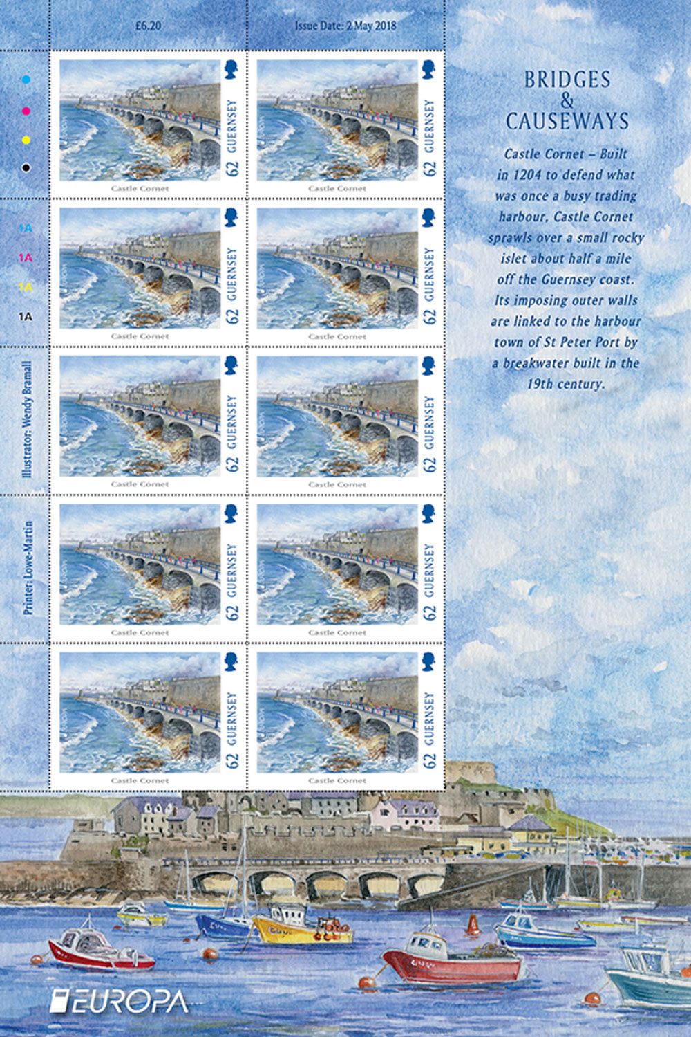 Sheet of 10 (62p Europa)
